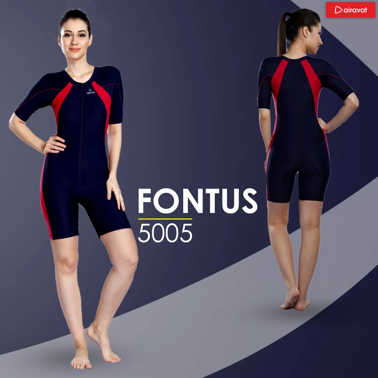 Airavat Fontus 5005 Women’s Swimming Half Body Suit | Quick-Dry, Stretchable & Comfortable | Chlorine-Resistant Swimwear for Training, Pool, and Beach | Stylish & Durable - Best Price online Prokicksports.com