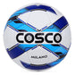 Cosco Milano Synthetic-Fiber Football (Size 5, White/Blue/Black) | Hand-Sewn COSFLEX Match & Training Ball
