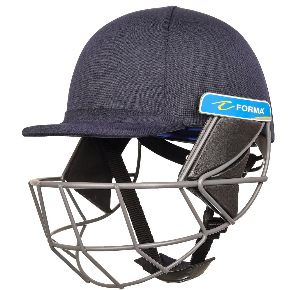 Forma Pro Axis Mild Steel Cricket Helmet (Navy Blue) - Medium - Adjustable Chin Strap | Moisture-Wicking Padding