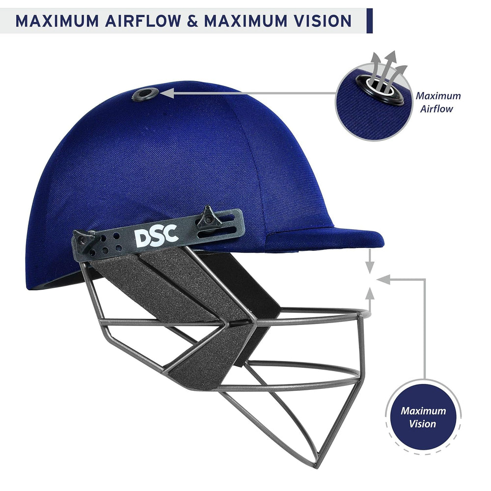DSC Fort 44 Cricket Helmet – Lightweight High-Impact Protection Helmet with Adjustable Grill and Ventilation for Professional and Club Cricketers - Best Price online Prokicksports.com