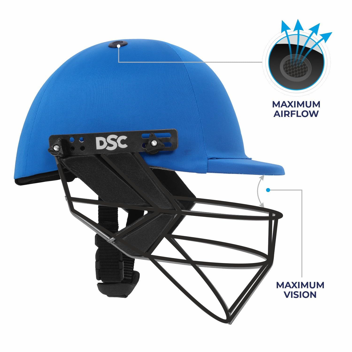DSC Fort 44 Cricket Helmet – Lightweight High-Impact Protection Helmet with Adjustable Grill and Ventilation for Professional and Club Cricketers - Best Price online Prokicksports.com