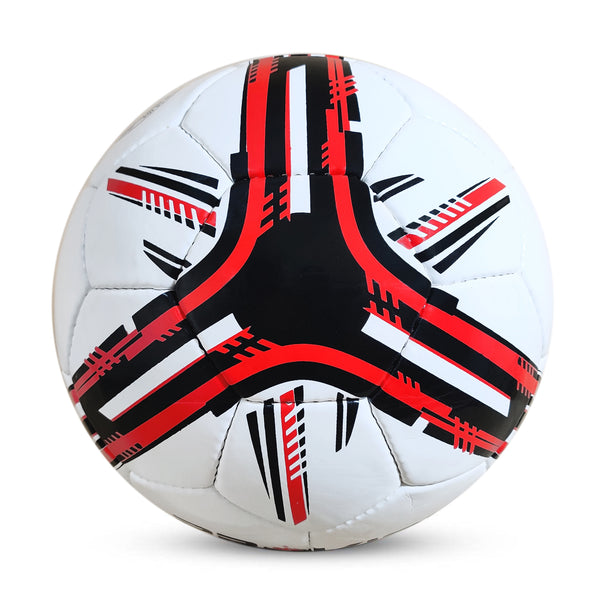 Prokick Fusion Hand Stitched 32 Panel PU Football, Size 5 (White/Black/Red)