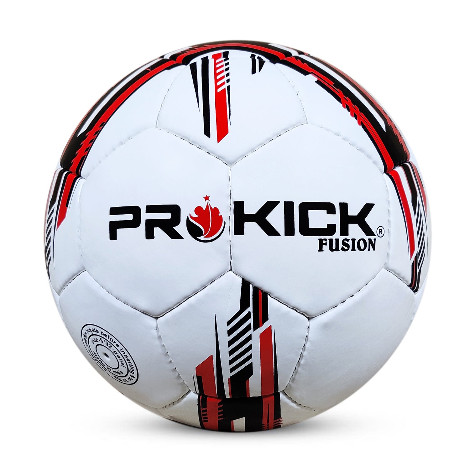 Prokick Fusion Hand Stitched 32 Panel PU Football, Size 5 (White/Black/Red) - Best Price online Prokicksports.com