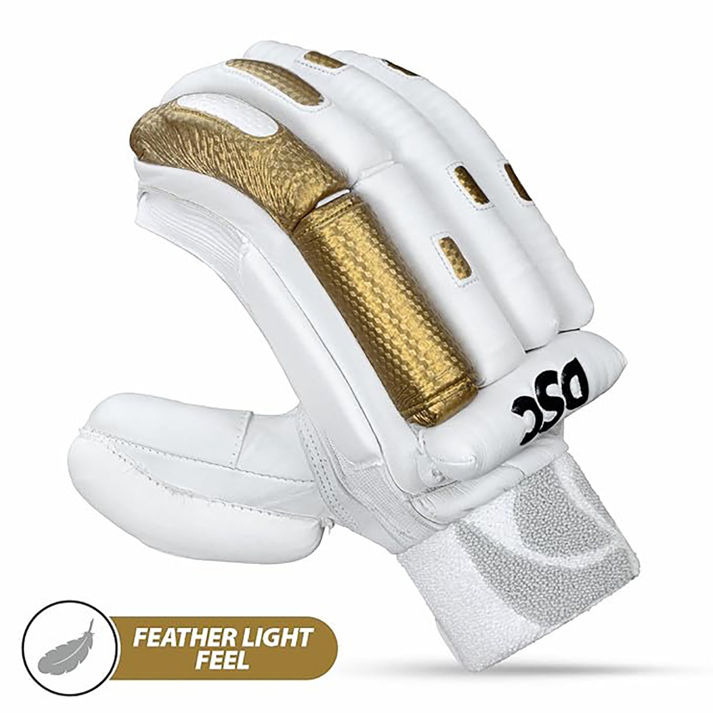 DSC Condor Surge 2.0 Right-Hand Men’s Cricket Batting Gloves, White/Gold – Premium Leather Protection & Comfort - Best Price online Prokicksports.com