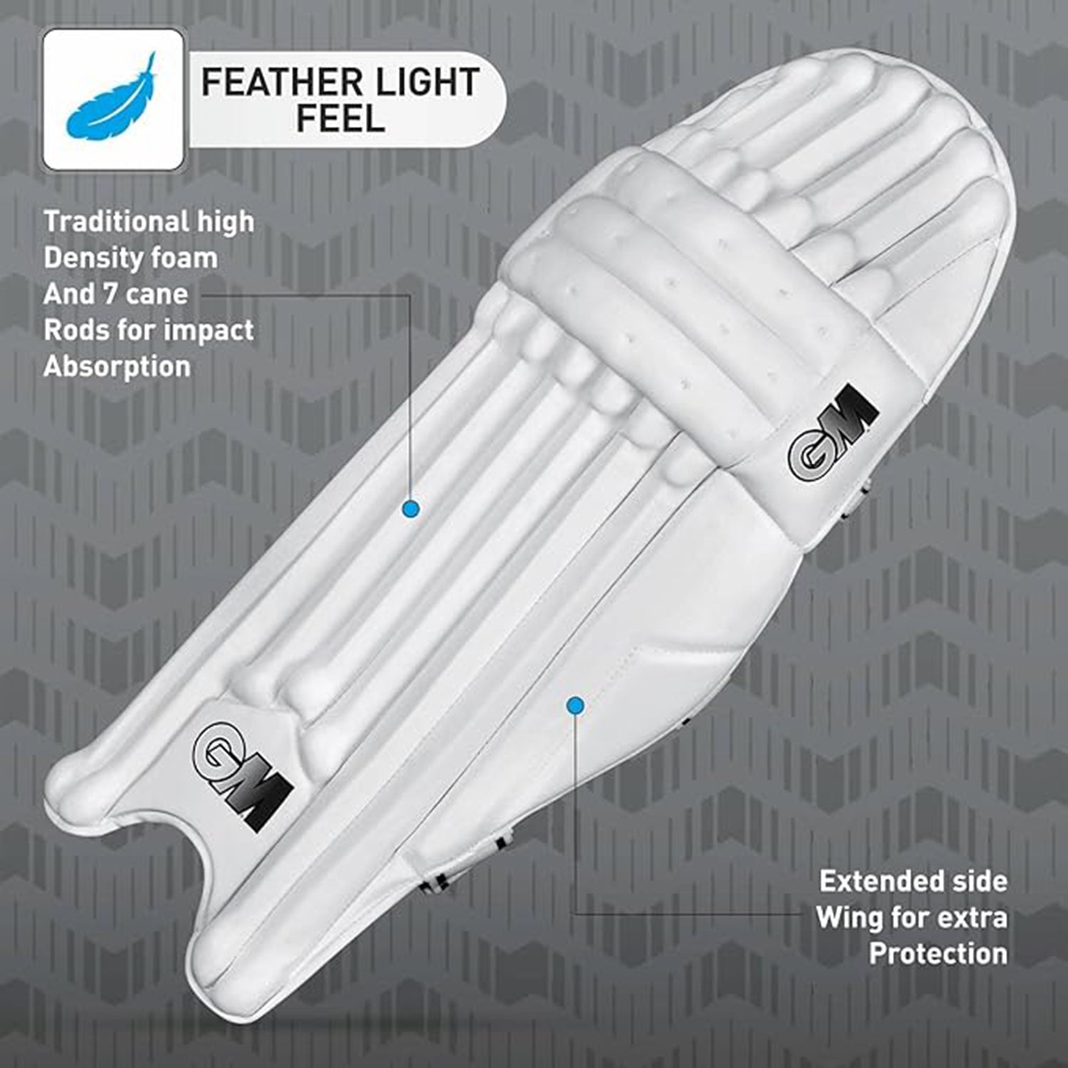 GM 505 RH Batting Legguard – Right Handed | Lightweight, Durable, and Comfortable Cricket Pads for Maximum Protection - Best Price online Prokicksports.com