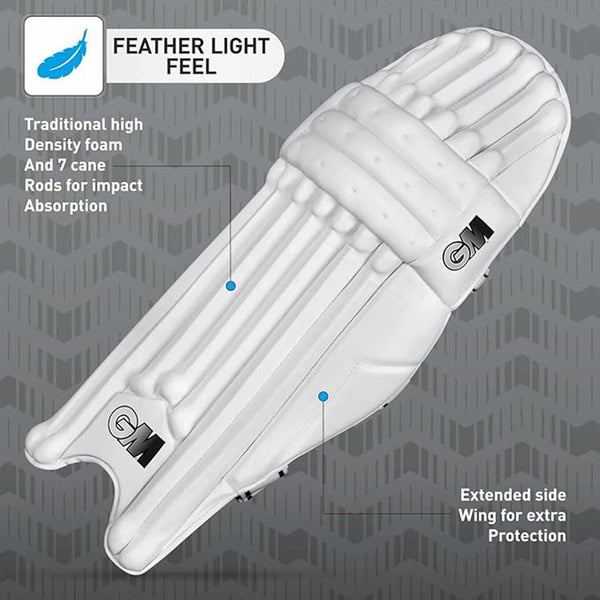 GM 505 RH Batting Legguard – Right Handed | Lightweight, Durable, and Comfortable Cricket Pads for Maximum Protection