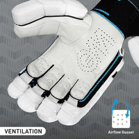 GM Diamond 909 Cricket Batting Gloves for Men – Right Handed | Lightweight, Ergonomic Design, Superior Protection & Comfort | White/Blue/Black - Best Price online Prokicksports.com