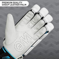GM Diamond 909 Cricket Batting Gloves for Men – Right Handed | Lightweight, Ergonomic Design, Superior Protection & Comfort | White/Blue/Black - Best Price online Prokicksports.com
