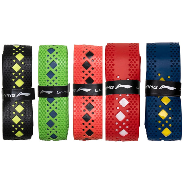 Li-Ning GP35 Badminton Racket Grip | 1PC | Diamond Texture, Anti-Slip Replacement Grip for Superior Hold & Shock Absorption – Assorted Colors
