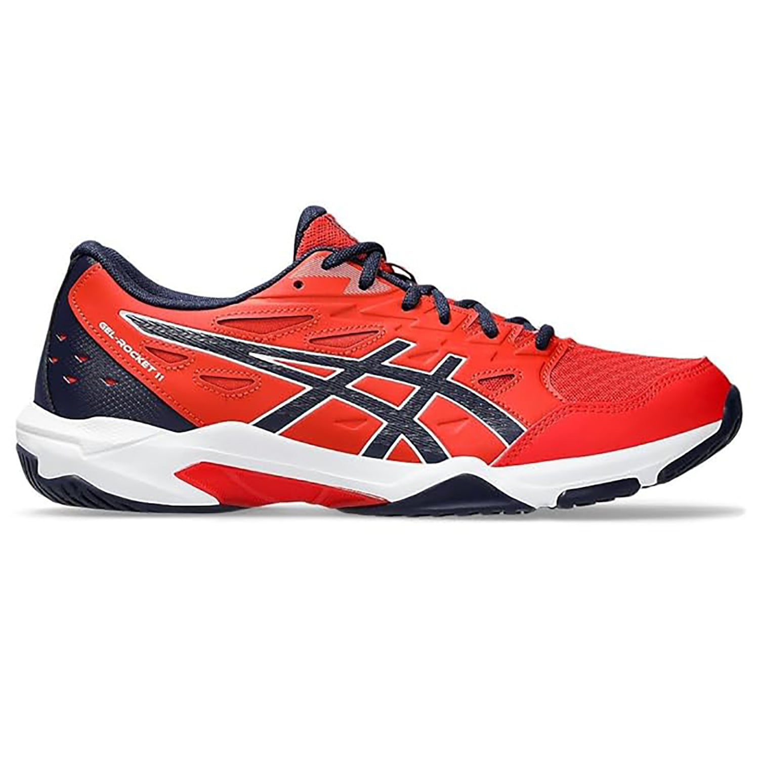 ASICS GEL-ROCKET 11 Men’s Badminton Shoes – Fiery Red/Peacoat | Lightweight Indoor Court Grip & GEL Cushioning - Best Price online Prokicksports.com