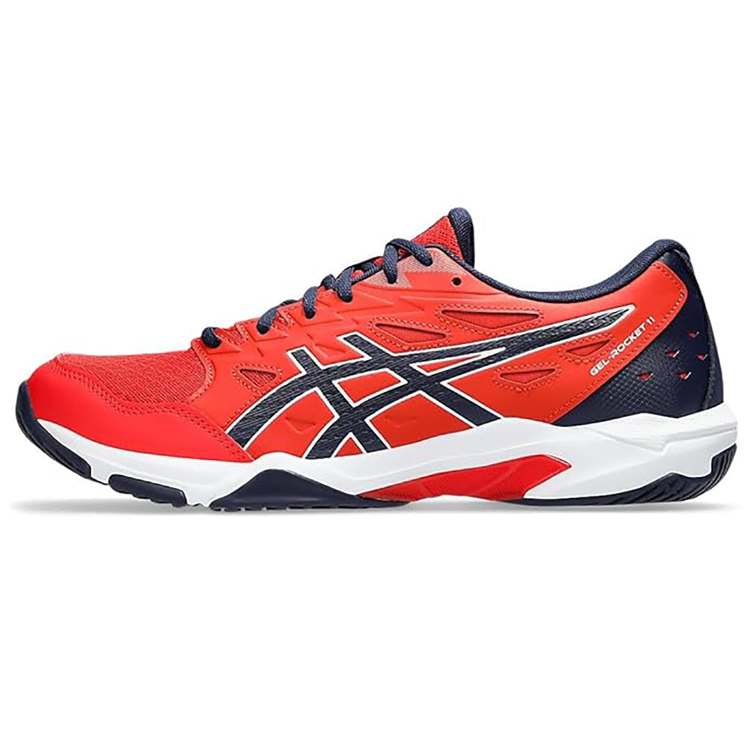ASICS GEL-ROCKET 11 Men’s Badminton Shoes – Fiery Red/Peacoat | Lightweight Indoor Court Grip & GEL Cushioning - Best Price online Prokicksports.com