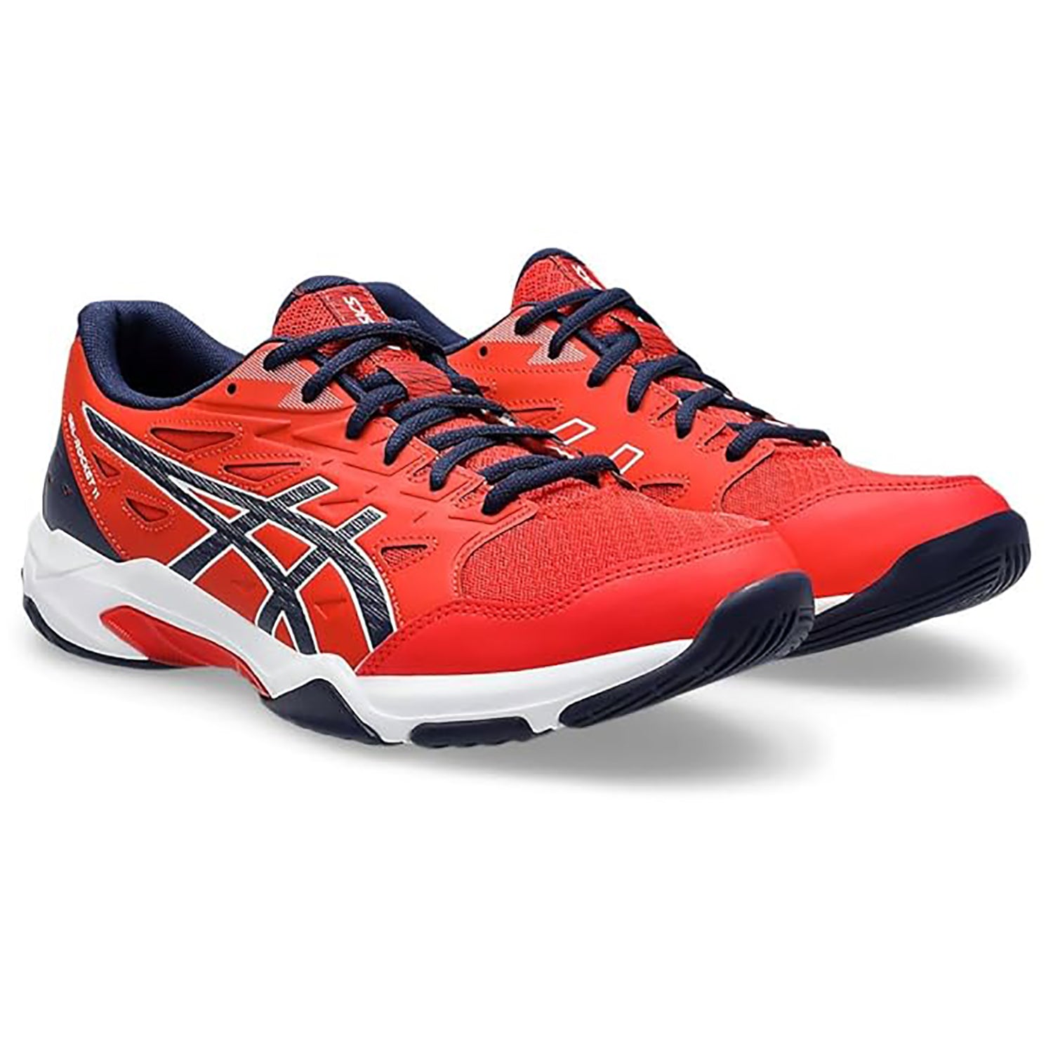 ASICS GEL-ROCKET 11 Men’s Badminton Shoes – Fiery Red/Peacoat | Lightweight Indoor Court Grip & GEL Cushioning - Best Price online Prokicksports.com