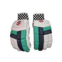 Gray Nicolls GN 7 Gem RH Batting Gloves, White/Navy/Green – Lightweight Cricket Gloves with Split Fingers, Breathable Mesh & Padded Finger Protection - Best Price online Prokicksports.com