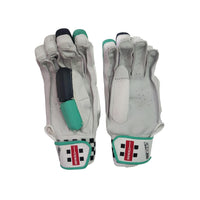 Gray Nicolls GN 7 Gem RH Batting Gloves, White/Navy/Green – Lightweight Cricket Gloves with Split Fingers, Breathable Mesh & Padded Finger Protection - Best Price online Prokicksports.com