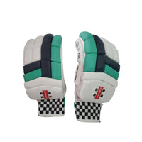 Gray Nicolls GN 7 Gem RH Batting Gloves, White/Navy/Green – Lightweight Cricket Gloves with Split Fingers, Breathable Mesh & Padded Finger Protection - Best Price online Prokicksports.com