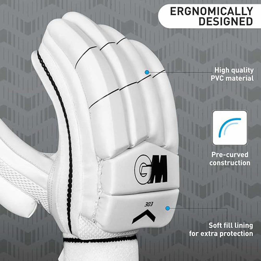 GM 303 RH Batting Gloves – Right-Handed | Durable and Comfortable Cricket Gloves for Players - Best Price online Prokicksports.com