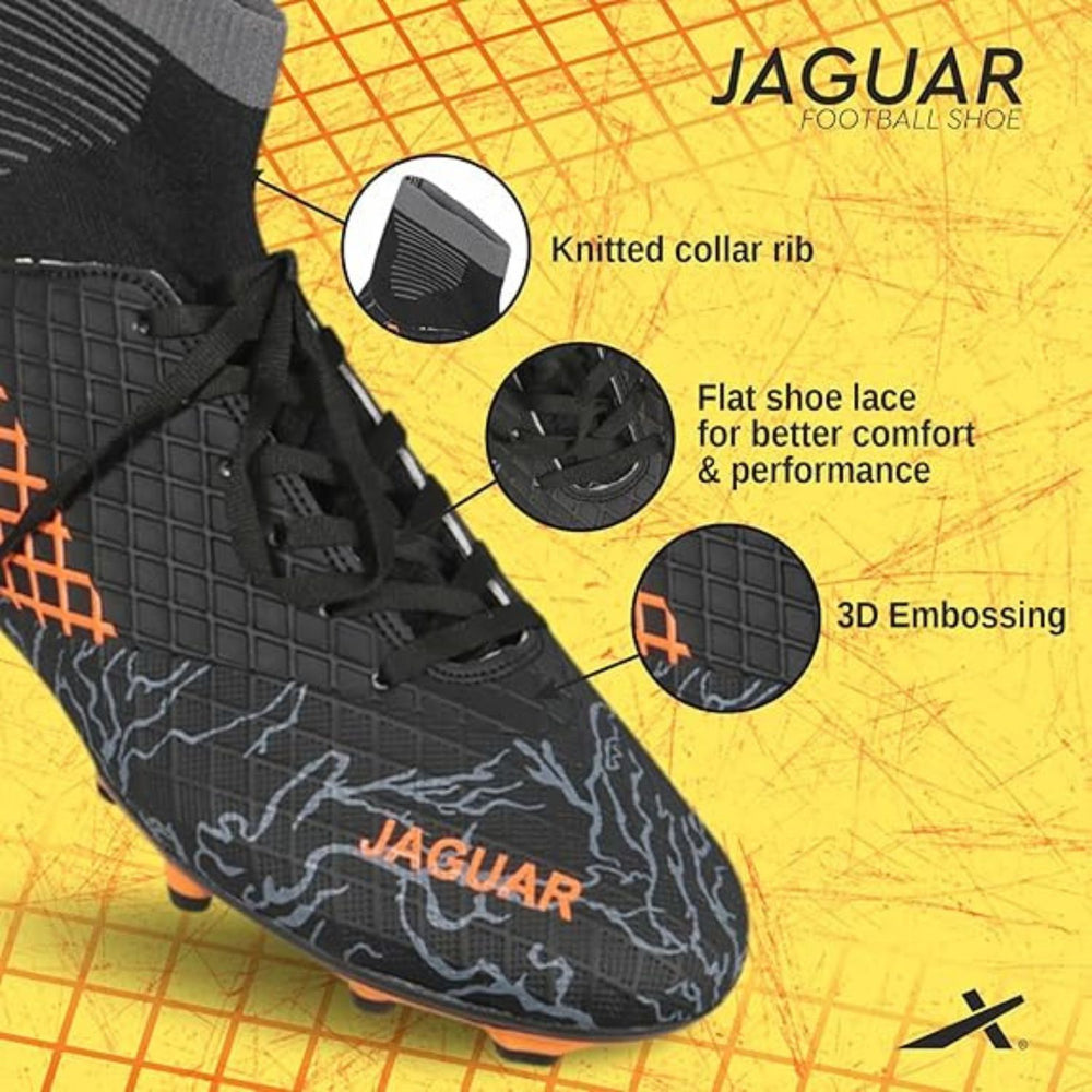Vector X Jaguar Football Shoes | PU Synthetic Upper | Lightweight Studded Design | Enhanced Comfort | Multi-Surface Traction - Best Price online Prokicksports.com