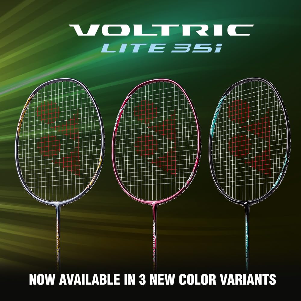 Yonex Voltric Lite 35i HM Graphite Head Heavy Badminton Strung Racquet | NANOMESH NEO & ISOMETRIC Power Frame with Full Cover - Best Price online Prokicksports.com