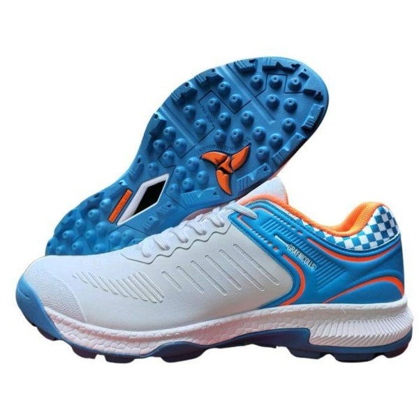 Gray Nicolls GN VOLT XW Pro Cricket Shoes (Blue/Orange) | Rubber Studs | Lightweight Design | Cushioned Midsole