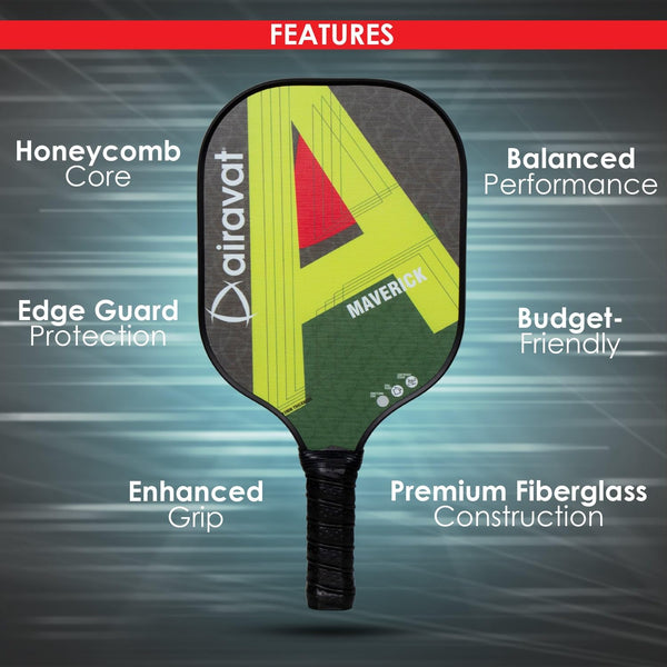 Airavat Maverick 7410 Pickleball Paddle | Lightweight, Durable & High-Performance Paddle for All Skill Levels