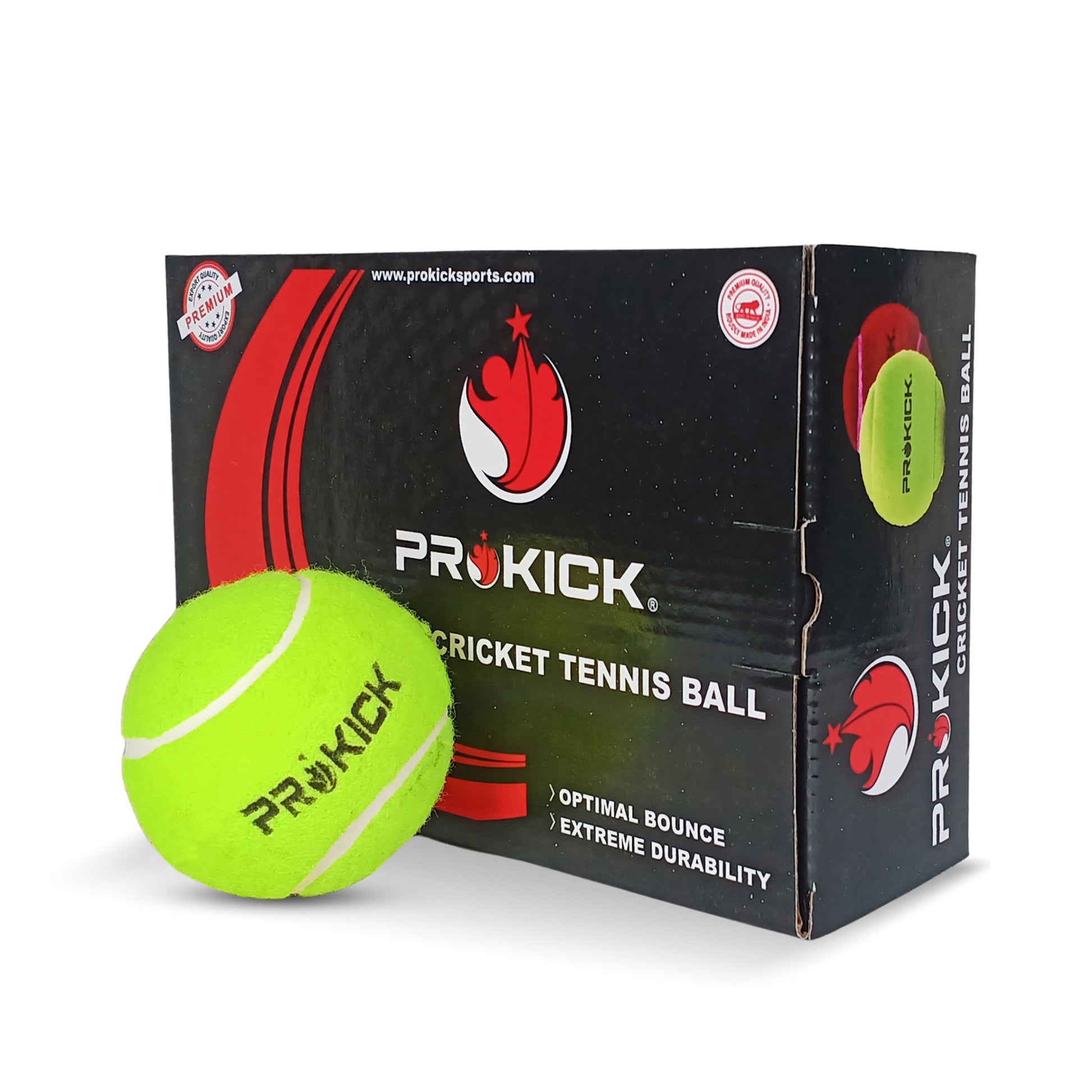 Prokick Heavy Cricket Tennis Ball, Green (Pack of 6) - Best Price online Prokicksports.com