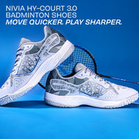 NIVIA Hy Court 3.0 Badminton Shoes – Mesh/TPU Upper, Duofoam Cushion, Non-marking Herringbone Sole | Lightweight Comfort, Secure Fit, For Indoor Court Sports - Best Price online Prokicksports.com