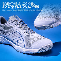 NIVIA Hy Court 3.0 Badminton Shoes – Mesh/TPU Upper, Duofoam Cushion, Non-marking Herringbone Sole | Lightweight Comfort, Secure Fit, For Indoor Court Sports - Best Price online Prokicksports.com