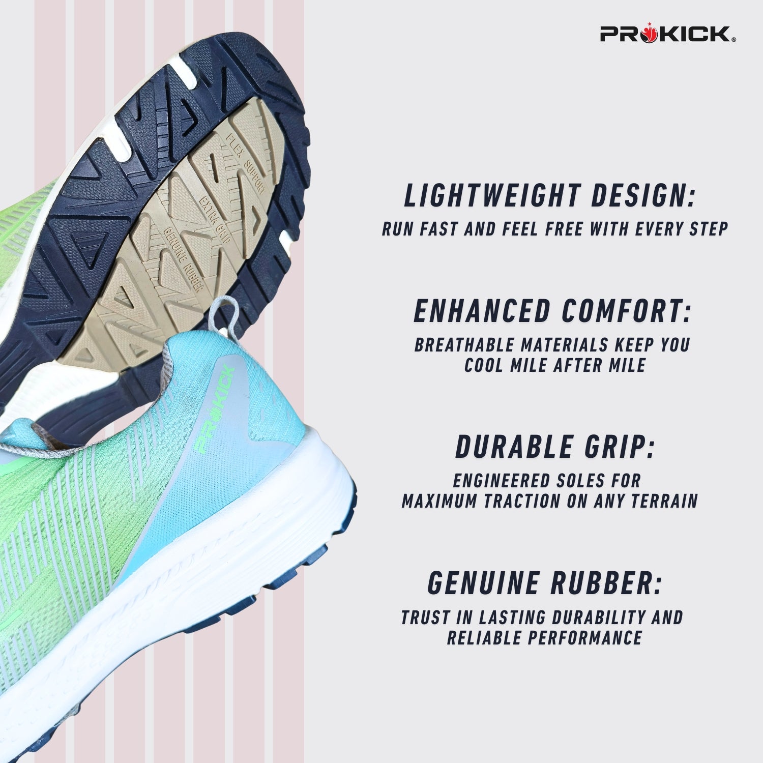 Prokick Zyra Running Shoes Lightweight, Breathable Sports Shoes