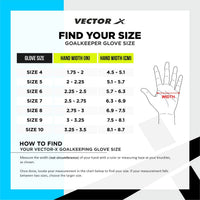 Vector X GripFlex Goalkeeper Gloves for Soccer with Anti-Slip Latex Palm, PU Backhand, Wrist Strap, and Youth Fit for Football Practice - Best Price online Prokicksports.com