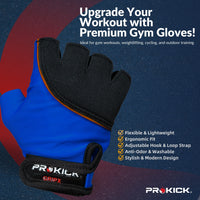 Prokick GYM Gloves GripX | Standard Size | Non-Slip Palm Grip | Wrist Support & Breathable Design for Weightlifting, Fitness & Training - Best Price online Prokicksports.com