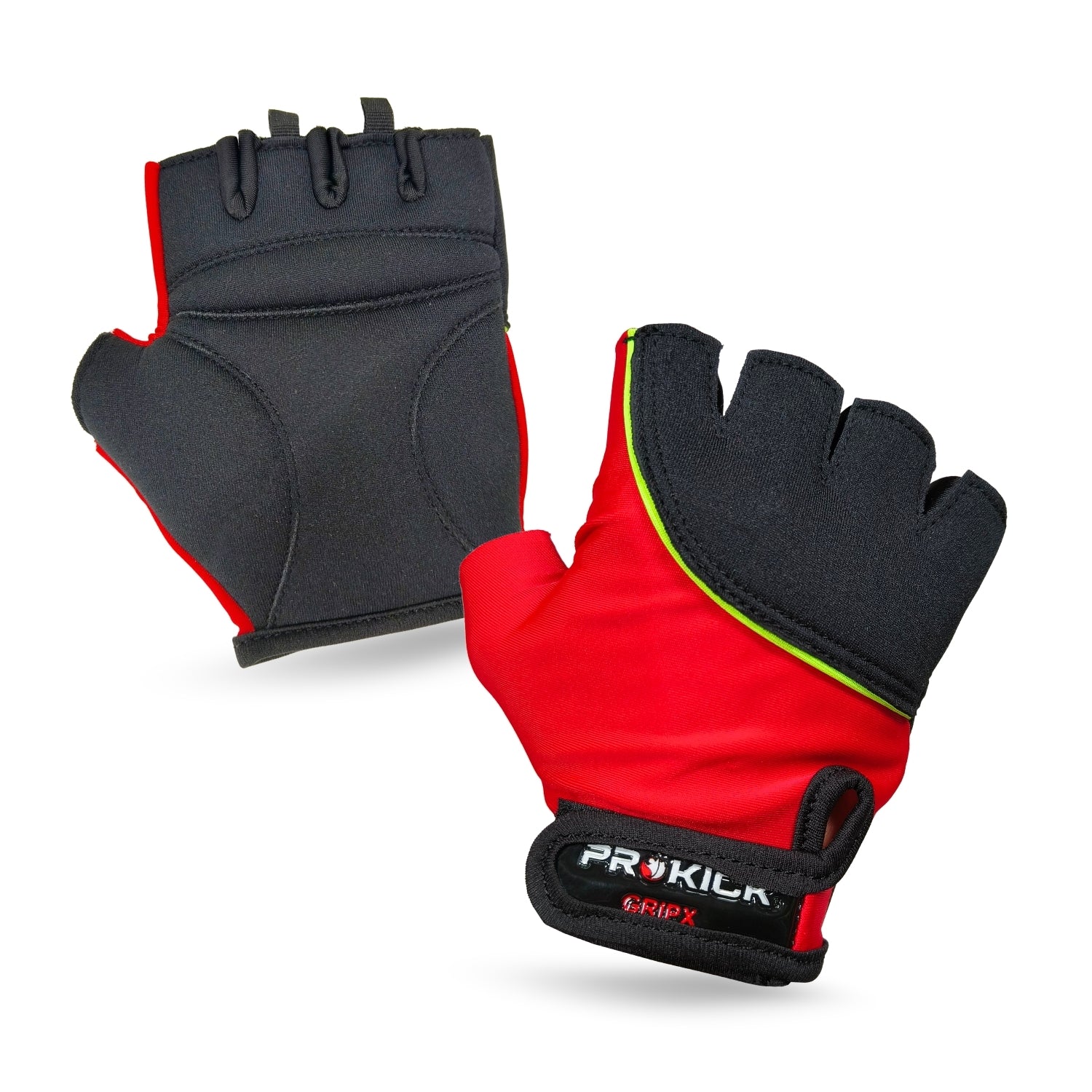 Prokick GYM Gloves GripX | Standard Size | Non-Slip Palm Grip | Wrist Support & Breathable Design for Weightlifting, Fitness & Training - Best Price online Prokicksports.com