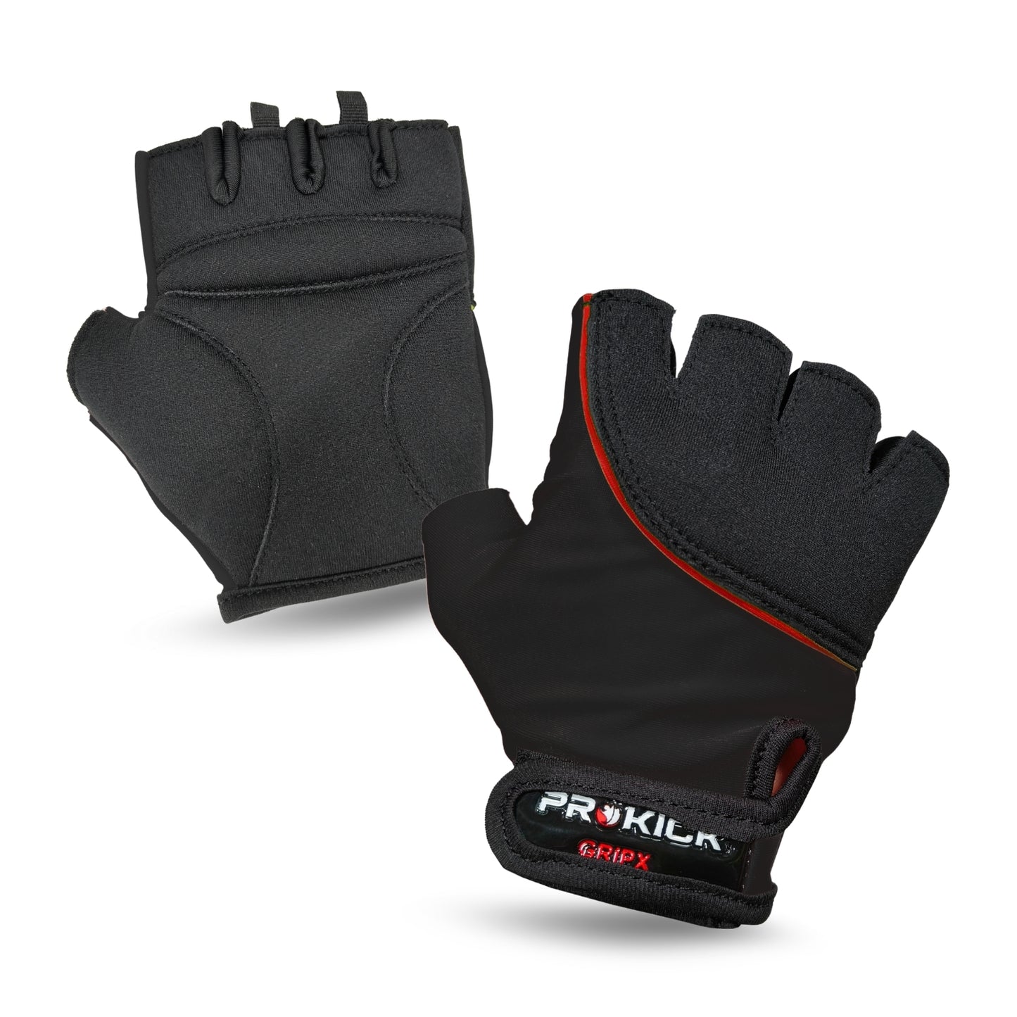 Prokick GYM Gloves GripX | Standard Size | Non-Slip Palm Grip | Wrist Support & Breathable Design for Weightlifting, Fitness & Training - Best Price online Prokicksports.com