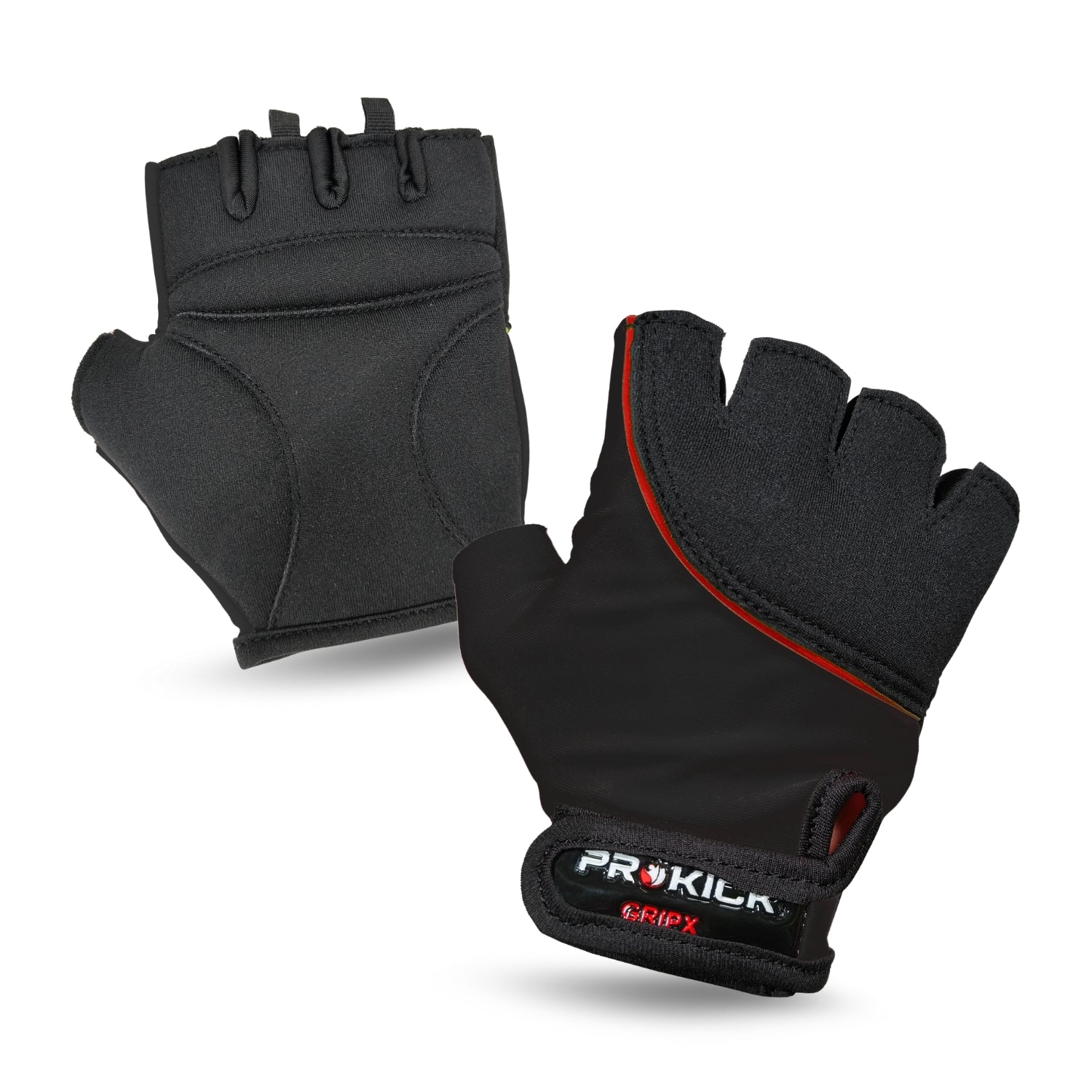Prokick GYM Gloves GripX | Standard Size | Non-Slip Palm Grip | Wrist Support & Breathable Design for Weightlifting, Fitness & Training - Best Price online Prokicksports.com