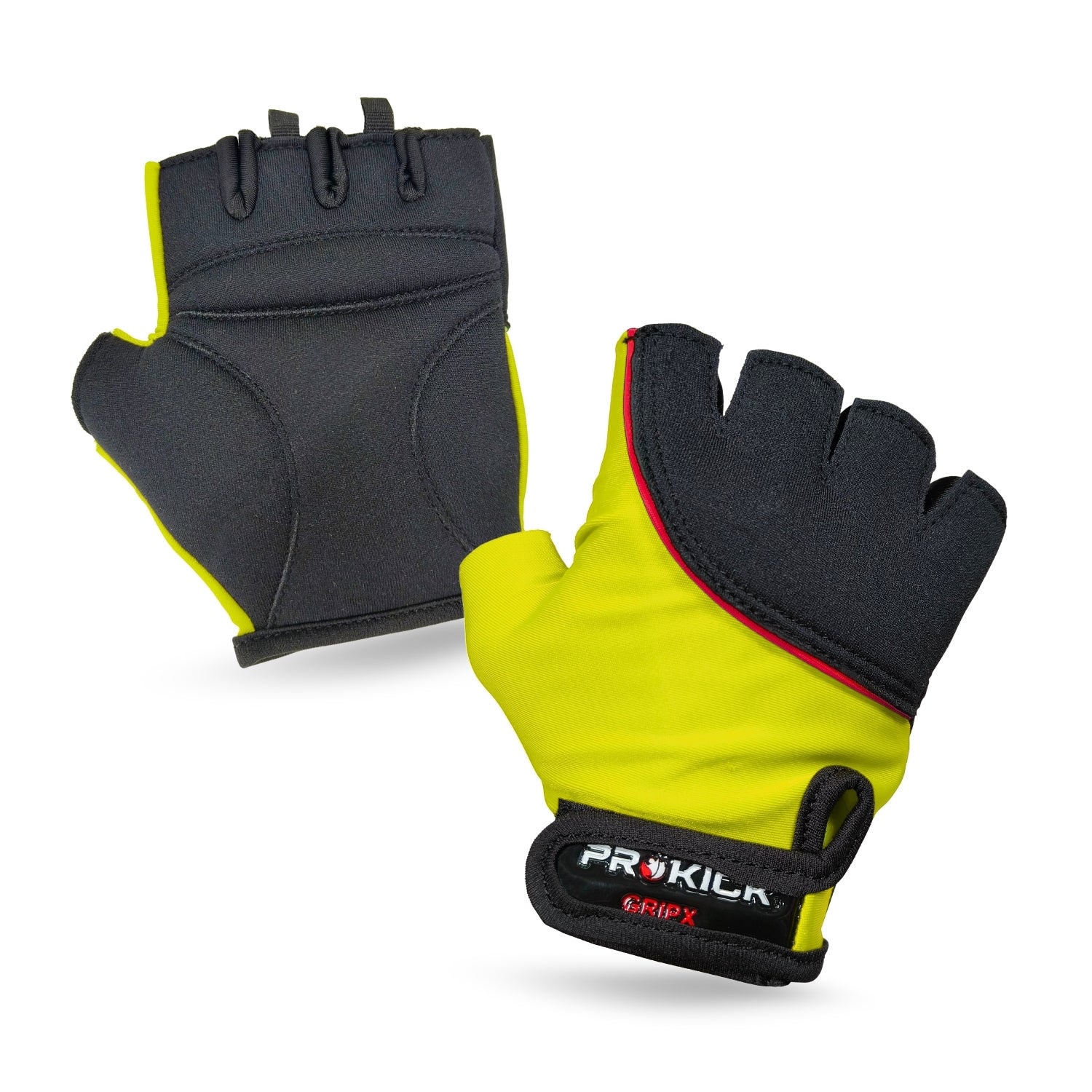 Prokick GYM Gloves GripX | Standard Size | Non-Slip Palm Grip | Wrist Support & Breathable Design for Weightlifting, Fitness & Training - Best Price online Prokicksports.com