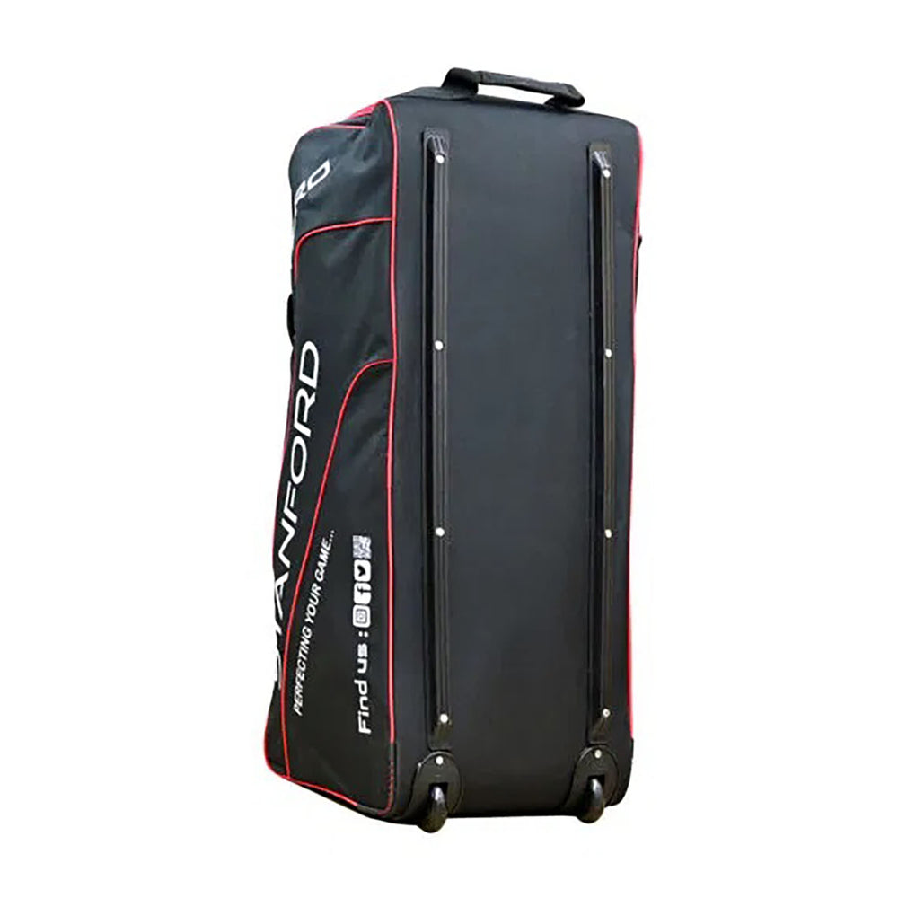 SF Hero Cricket Wheelie Kit Bag – Large Rolling Cricket Bag with Bat Compartment & Heavy Duty Wheels, Black - Best Price online Prokicksports.com