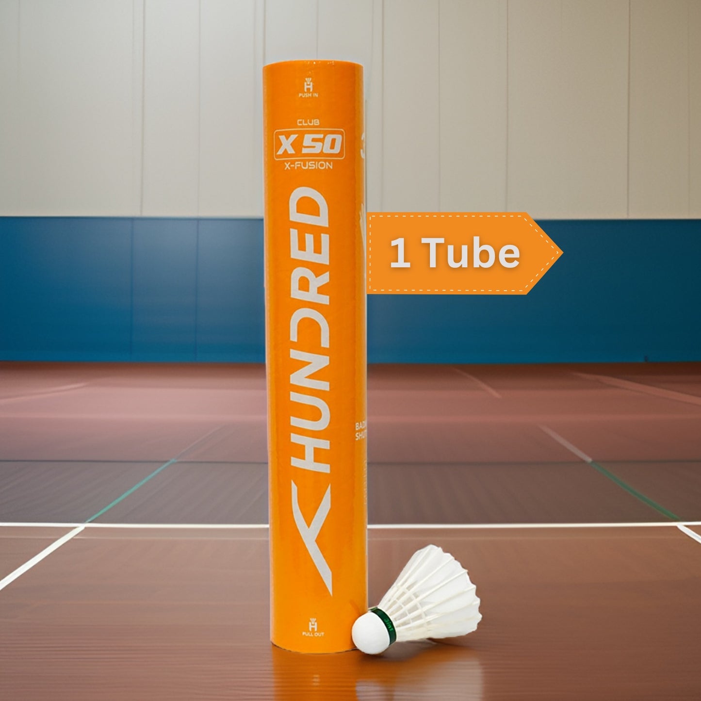 HUNDRED X50 X-Fusion Hybrid Badminton Shuttlecock, Speed 76 (1 Tube) - Best Price online Prokicksports.com