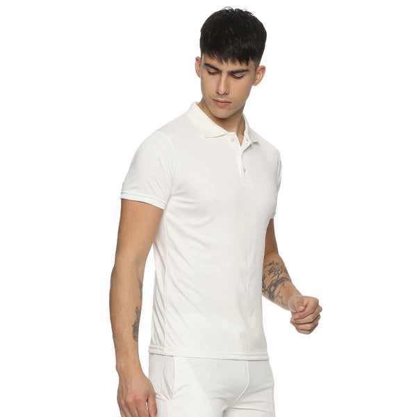 Prokick Ignite Half Sleeves Cricket T-Shirt, Off White