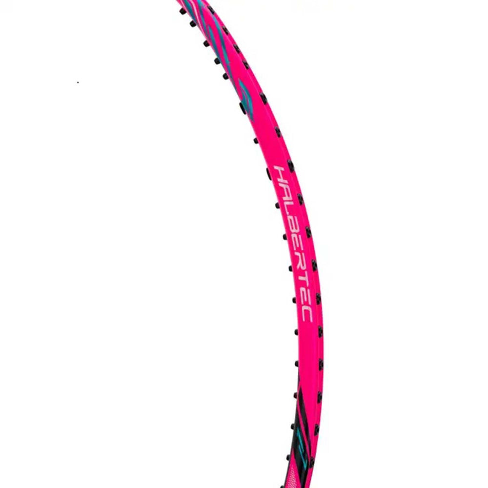 Li-Ning Halbertec 8000 Professional Badminton Racquet – 4UG5, Unstrung, Lightweight & High-Speed Attack (Black/Blue/Pink) for Advanced Players - Best Price online Prokicksports.com