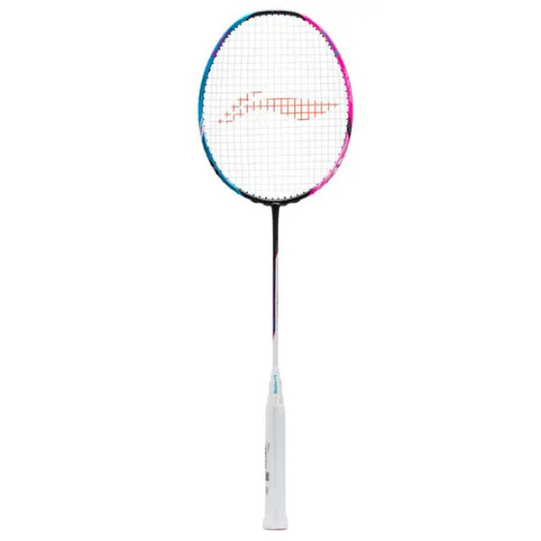 Li-Ning Halbertec 8000 Professional Badminton Racquet – 4UG5, Unstrung, Lightweight & High-Speed Attack (Black/Blue/Pink) for Advanced Players