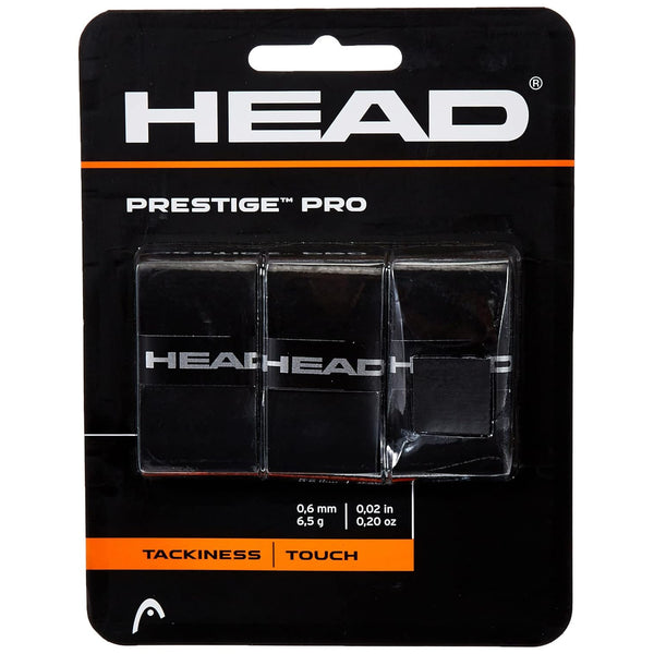 HEAD Prestige Pro Tennis Grip (Black) - Pack of 3