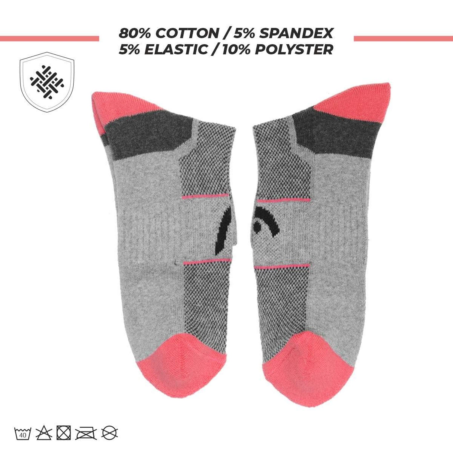 Head Ankle Socks HSK-82 - Grey Mill (1 pair) - Best Price online Prokicksports.com