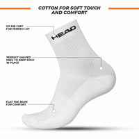 Head Ankle Socks HSK-73 - White (1 pair) - Best Price online Prokicksports.com