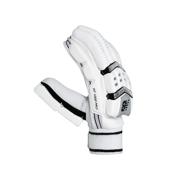New Balance Heritage 10i Pro RH Batting Gloves – White/Black/Silver Pro Cricket Gloves with Elite Protection, Grip & Comfort