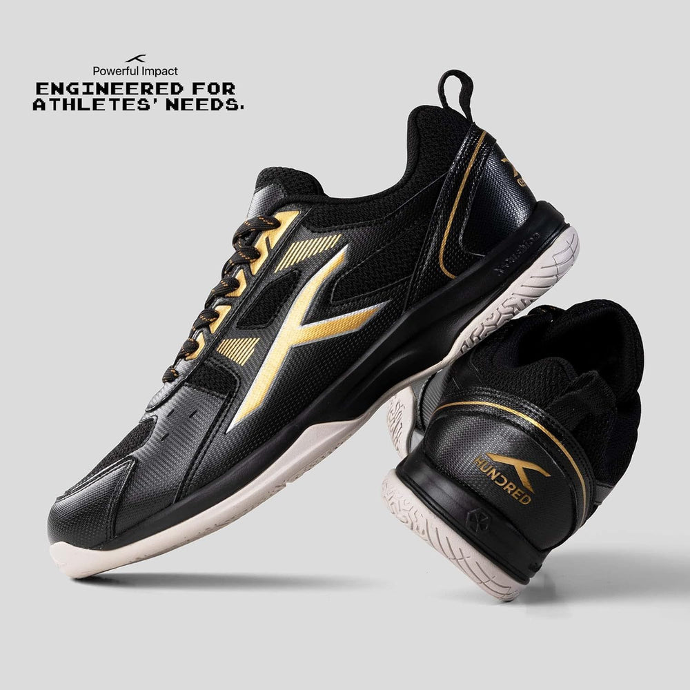 HUNDRED Raze Non-Marking Badminton Shoes | Lightweight Indoor Sports Shoes with X-Cushion, Active Grip Sole & Toe Assist Technology - Best Price online Prokicksports.com