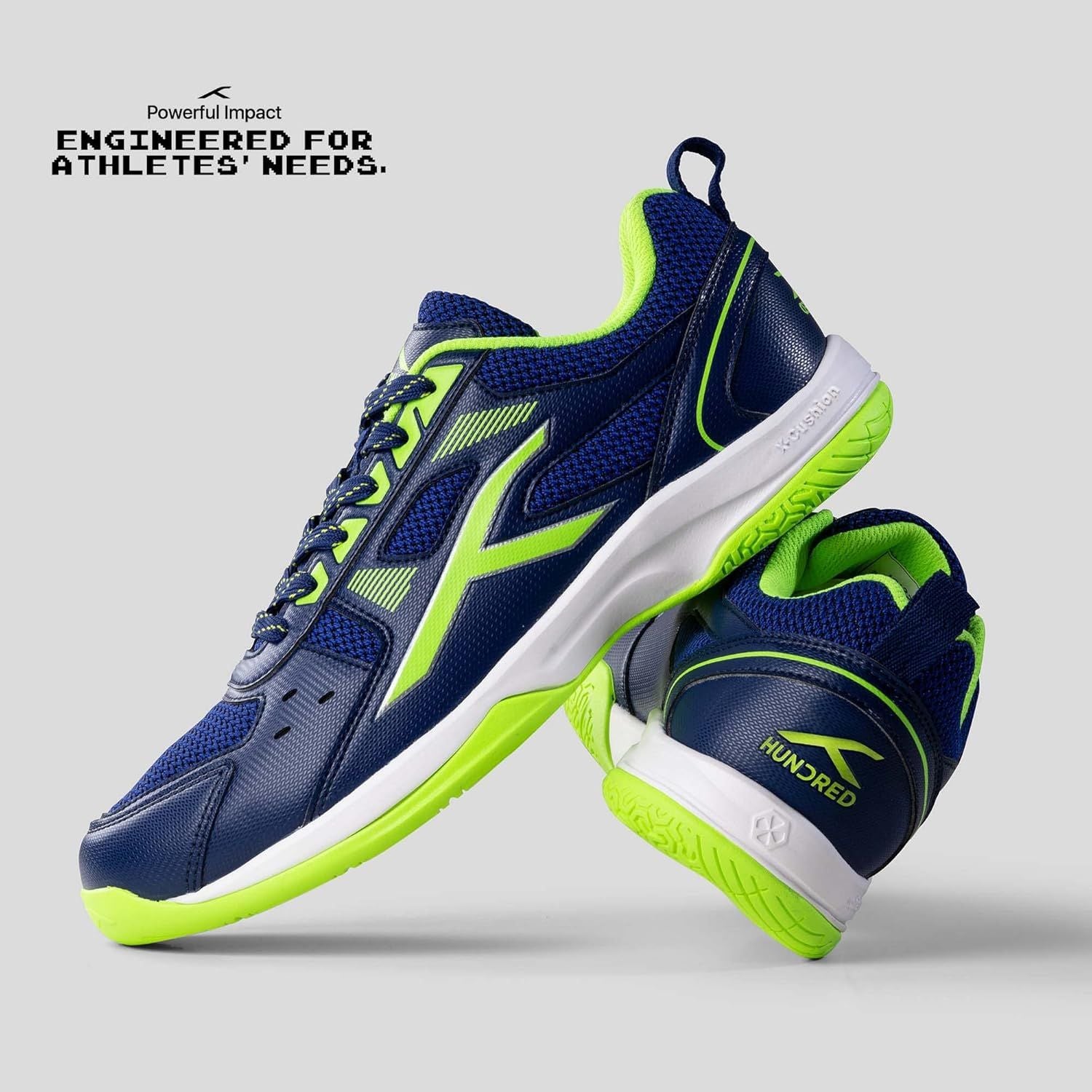 HUNDRED Raze Non-Marking Badminton Shoes | Lightweight Indoor Sports Shoes with X-Cushion, Active Grip Sole & Toe Assist Technology - Best Price online Prokicksports.com