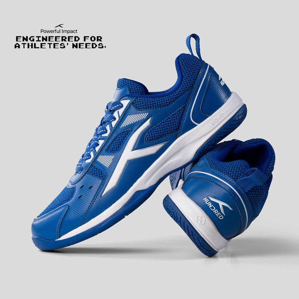 HUNDRED Raze Non-Marking Badminton Shoes | Lightweight Indoor Sports Shoes with X-Cushion, Active Grip Sole & Toe Assist Technology