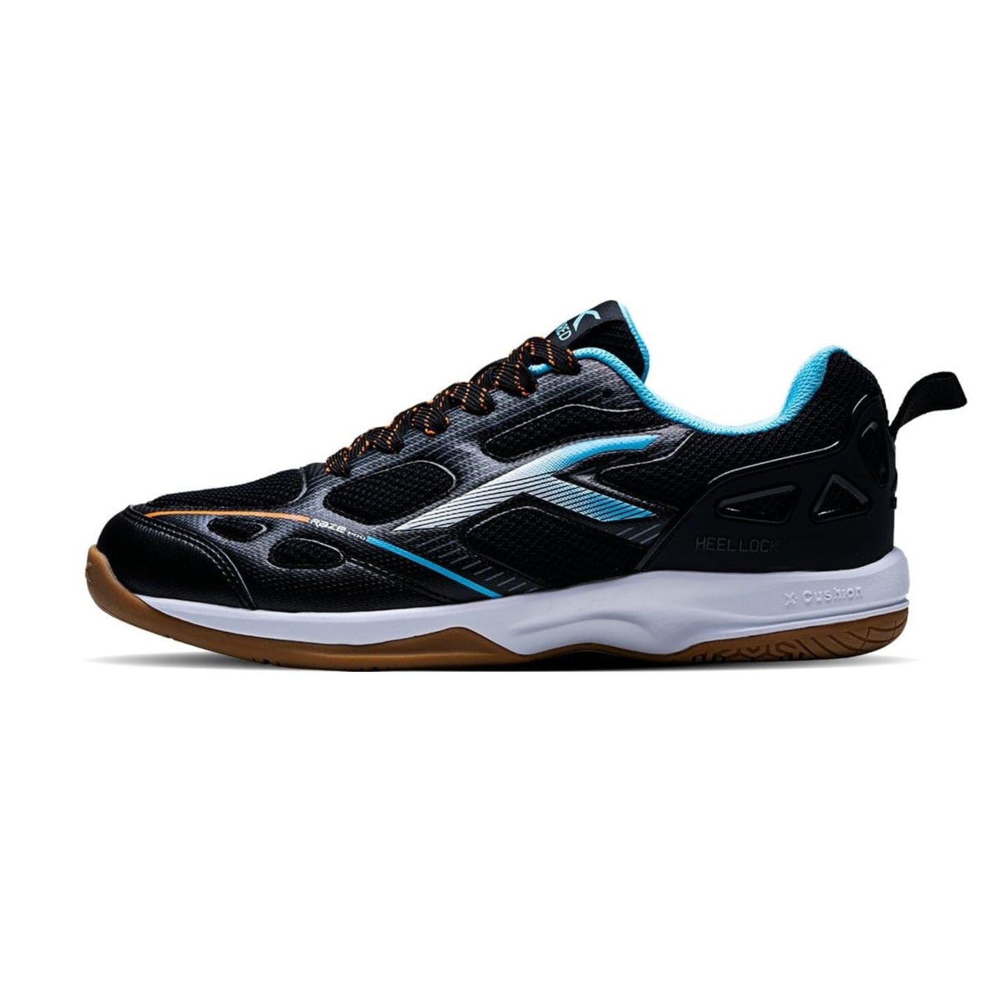Hundred Raze Pro Non-Marking Badminton Shoes | Lightweight Indoor Sports Shoes with X-Cushion, Active Grip Sole & Heel Lock - Best Price online Prokicksports.com