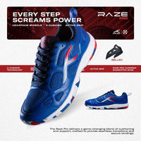 Hundred Raze Pro Non-Marking Badminton Shoes | Lightweight Indoor Sports Shoes with X-Cushion, Active Grip Sole & Heel Lock - Best Price online Prokicksports.com
