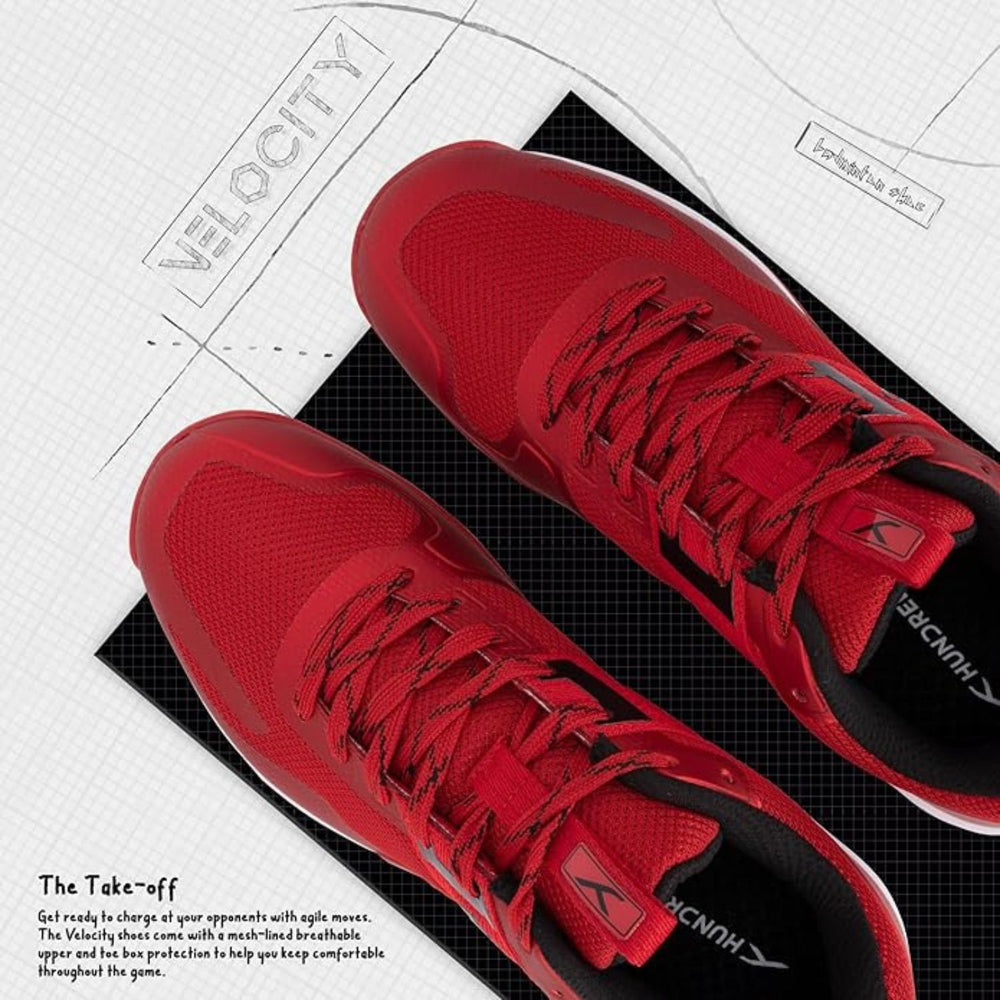 HUNDRED Velocity Non-Marking Badminton Shoes | Lightweight Indoor Sports Shoes for Badminton, Squash, Volleyball, Table Tennis & Basketball - Best Price online Prokicksports.com