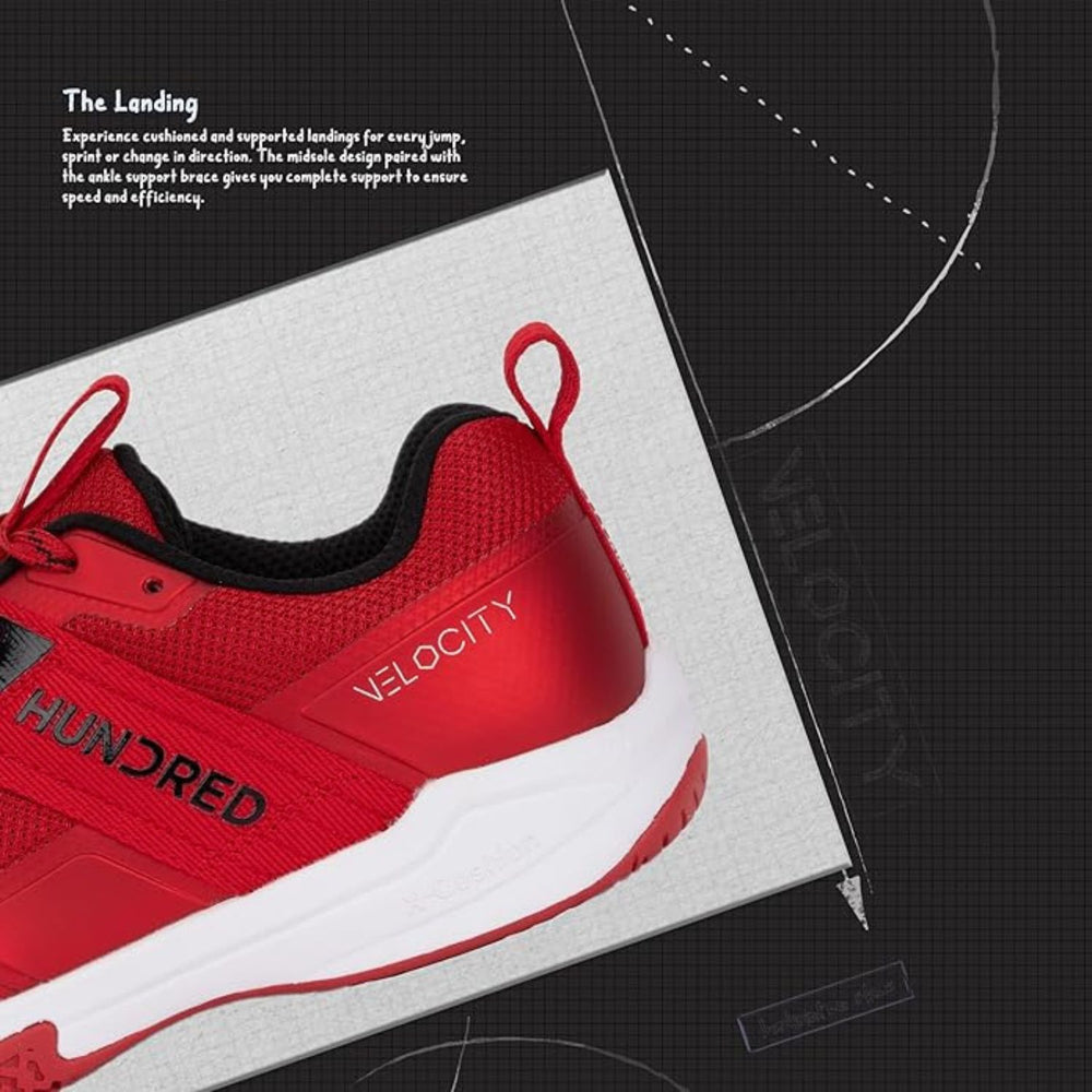 HUNDRED Velocity Non-Marking Badminton Shoes | Lightweight Indoor Sports Shoes for Badminton, Squash, Volleyball, Table Tennis & Basketball - Best Price online Prokicksports.com